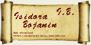 Isidora Bojanin vizit kartica
